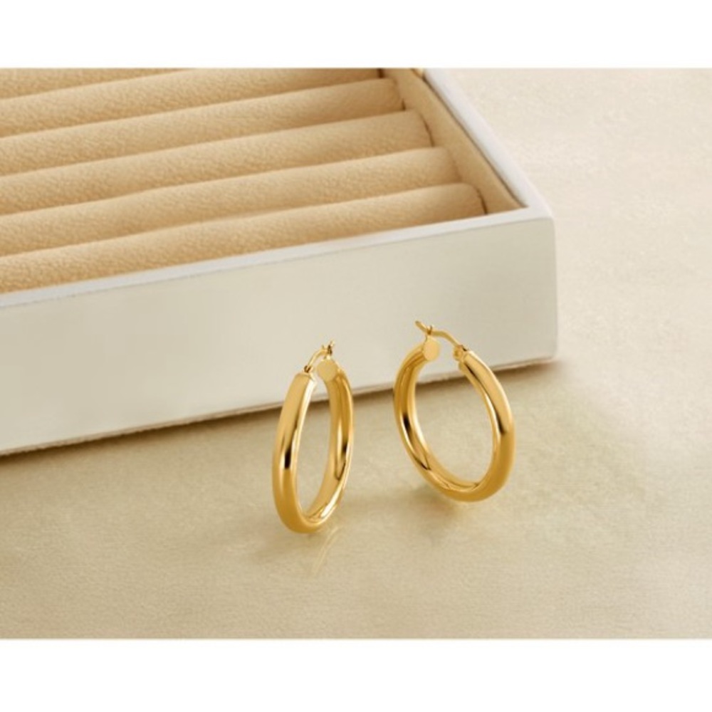 14K Gold-Filled 30mm Round Tube Hoop Earrings